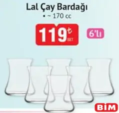 LAV LAL ÇAY BARDAĞI 170 CC 6'LI